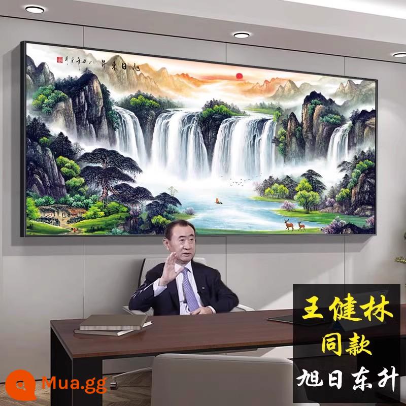 Jiahe Wanshi Xing Trang trí phòng khách Tranh phong cảnh Treo tranh Sofa Nền Tranh tường Tranh thư pháp Phong cách Trung Hoa mới Grand Central Hall - CT-308 [Mặt Trời Mọc]