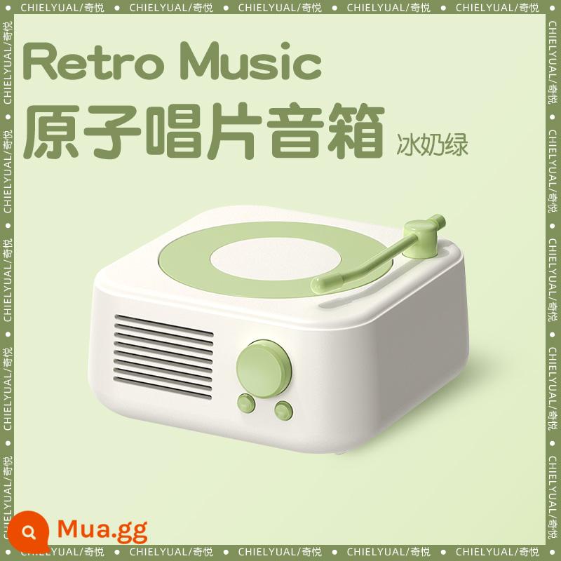 Vinyl record âm thanh retro loa bluetooth không dây nhỏ di động chất lượng cao quà tặng sinh nhật ngoài trời cho bé trai và bé gái - Sữa đá xanh