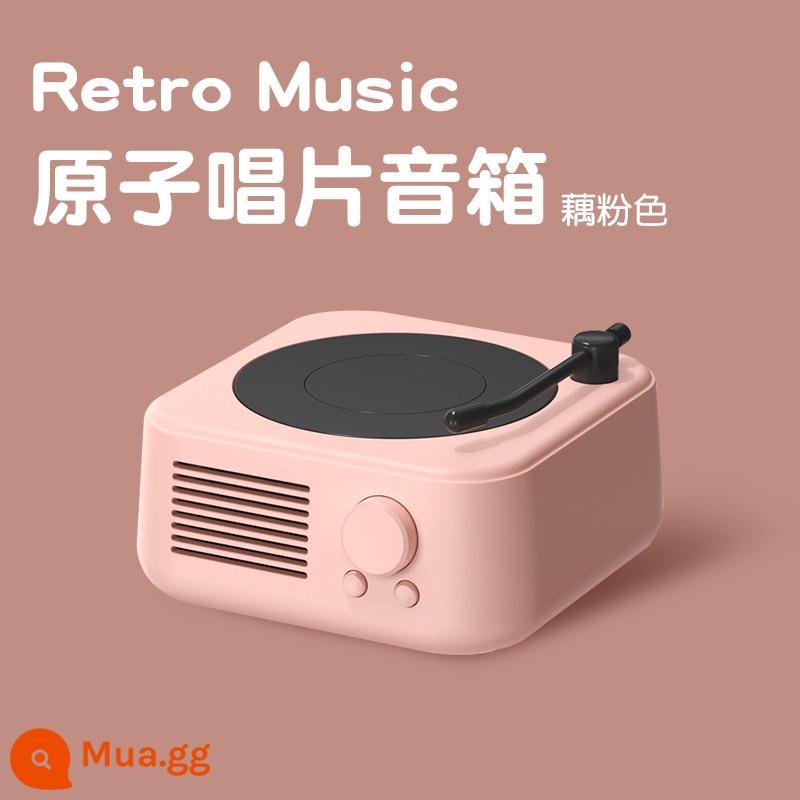 Vinyl record âm thanh retro loa bluetooth không dây nhỏ di động chất lượng cao quà tặng sinh nhật ngoài trời cho bé trai và bé gái - màu hoa sen