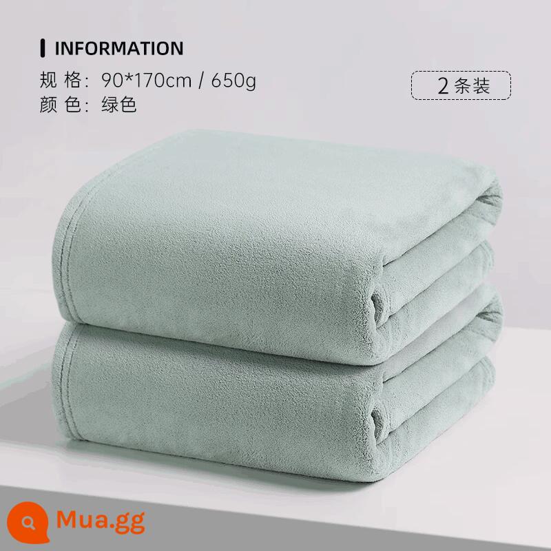 Khăn tắm Jieliya Nhà nữ Mùa đông người lớn hơn cotton cotton hấp thụ nước 2022 Mô hình cặp đôi mới Một cặp khăn bọc khăn - Xanh+xanh [90*170cm|Siêu dày 650g]