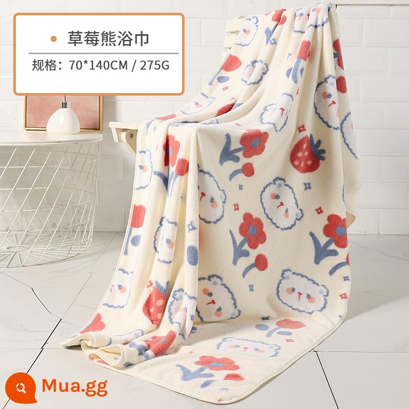 Jie Liya khăn tắm hộ gia đình nữ hơn cotton nguyên chất cotton thấm hút nam trưởng thành khăn quấn ba mảnh cặp đôi cặp đôi mới 2023 - Khăn tắm gấu dâu [70*140cm]