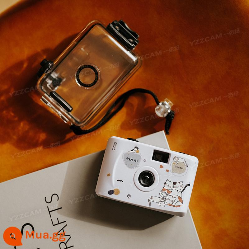 Máy ảnh phim crazy mini máy ảnh phim cổ điển không thấm nước không Polaroid ngày sinh viên quà tặng ins sáng tạo - mèo lười