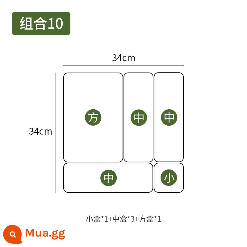 Tủ bếp kiểu ngăn kéo hộp đựng đồ tích hợp lưới hoàn thiện tạo tác tổng thể tủ dưới bàn trang điểm bộ đồ ăn trang sức văn phòng - Combo 10