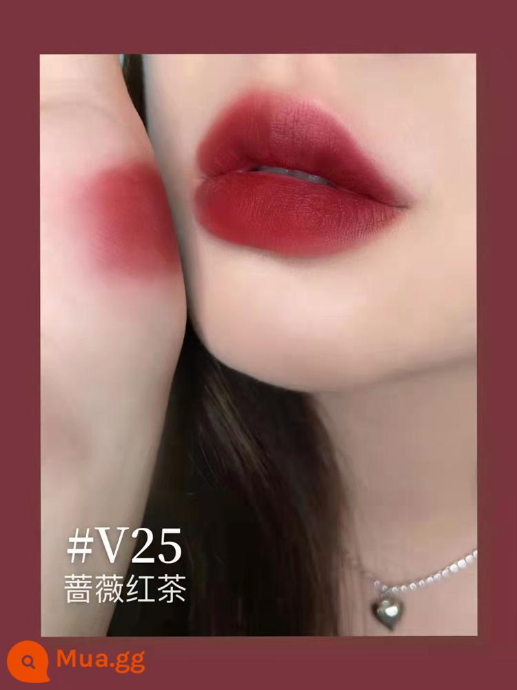 Perfect Diary Lip Glam Lip Velvet To Velvet Matte Matte 909 Thương Hiệu Lớn Chính Hãng V01 Mẫu Nữ Sinh - Velvet Lip Glaze V25#Trà Đen Hoa Hồng Hàng Có Sẵn