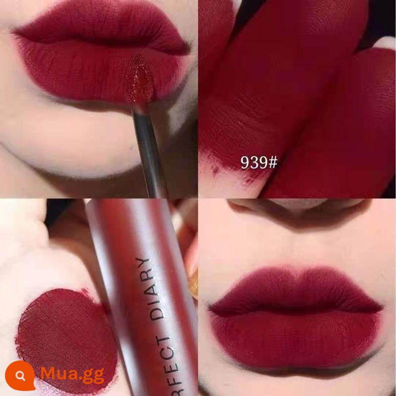 Perfect Diary Lip Glam Lip Velvet To Velvet Matte Matte 909 Thương Hiệu Lớn Chính Hãng V01 Mẫu Nữ Sinh - Son bóng 9 series 939# màu đỏ anh đào lớn có sẵn