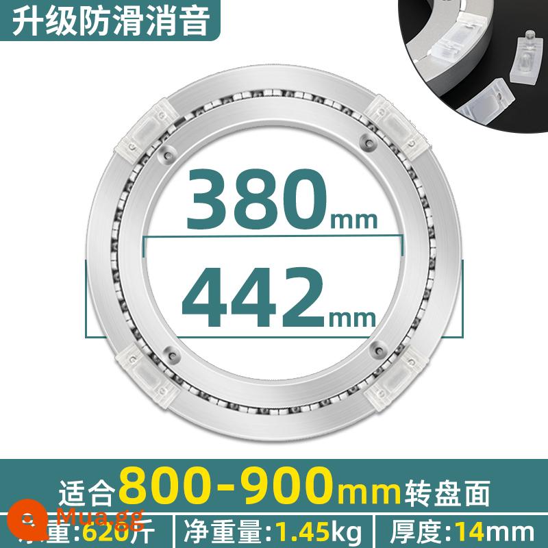 Bàn ăn đế mâm xoay hợp kim nhôm kính hút âm gỗ cẩm thạch xoay bằng tay chịu lực bàn tròn bàn ăn gia đình - [Tắt âm + nâng cấp chống trượt] Đường kính 44,2 cm