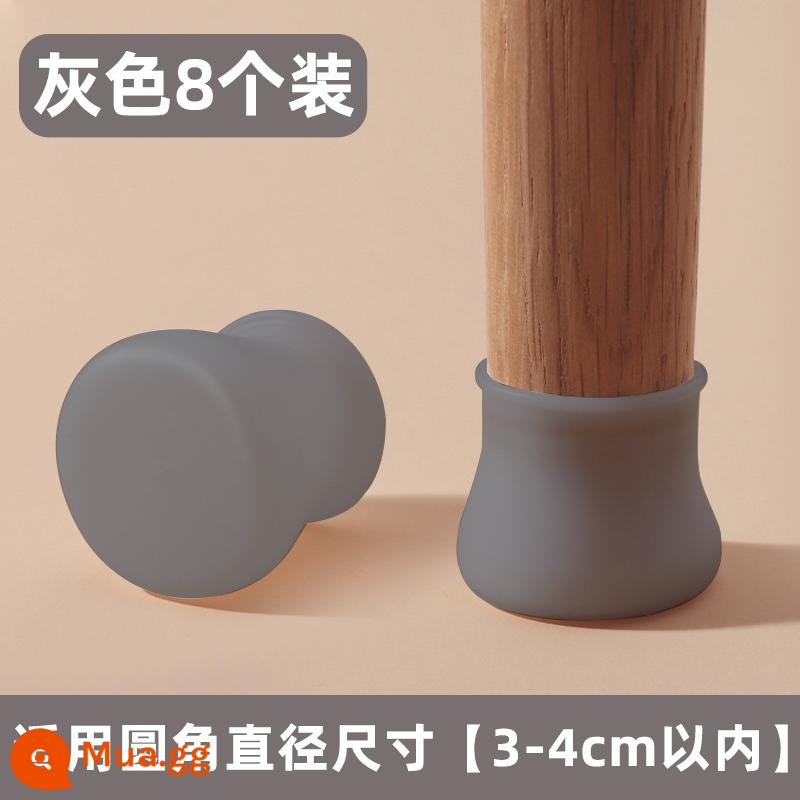 Bọc chân ghế bàn ghế đệm chân silicone chống trượt câm chịu mài mòn bàn đặt chân ghế đồ nội thất bàn đệm bảo vệ phân chân - Bộ 8 miếng phủ chân bàn ghế màu xám chống trơn trượt không gây hư hại sàn nhà