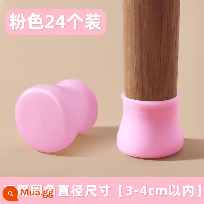 Bọc chân ghế bàn ghế đệm chân silicone chống trượt câm chịu mài mòn bàn đặt chân ghế đồ nội thất bàn đệm bảo vệ phân chân - Hồng-24 Miếng Bọc chân bàn ghế chống trượt, không gây hư hại sàn nhà