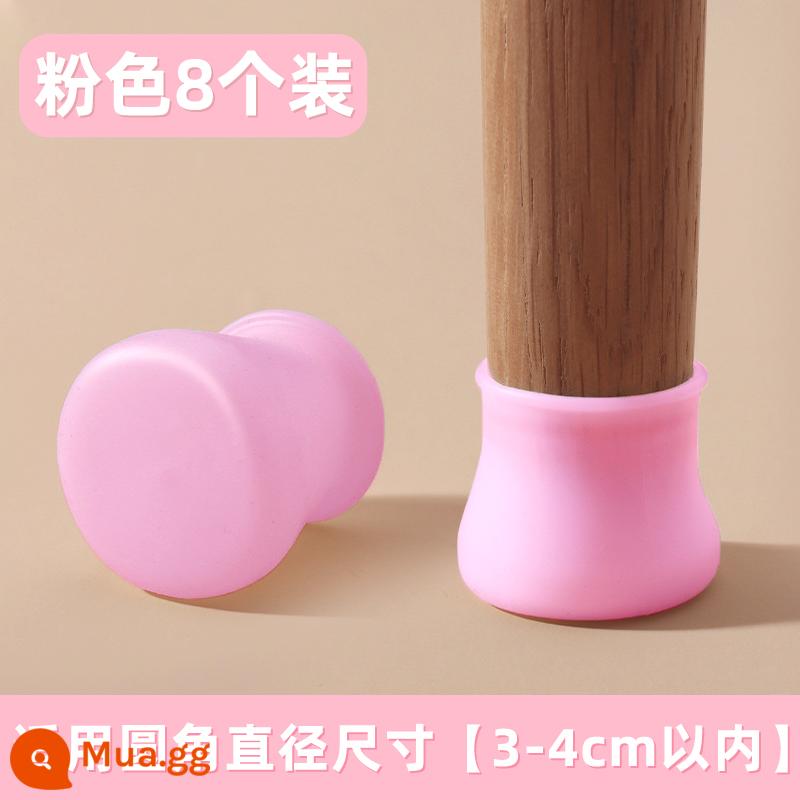 Bọc chân ghế bàn ghế đệm chân silicone chống trượt câm chịu mài mòn bàn đặt chân ghế đồ nội thất bàn đệm bảo vệ phân chân - Hồng - 8 miếng - bọc chân bàn ghế chống trượt, không gây hư hại sàn nhà