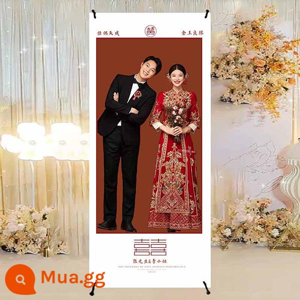 Poster chào mừng đám cưới biểu ngữ cuộn lên thiệp chúc mừng đám cưới tùy chỉnh giá trưng bày ảnh cưới sản xuất thiết kế in ấn - A58