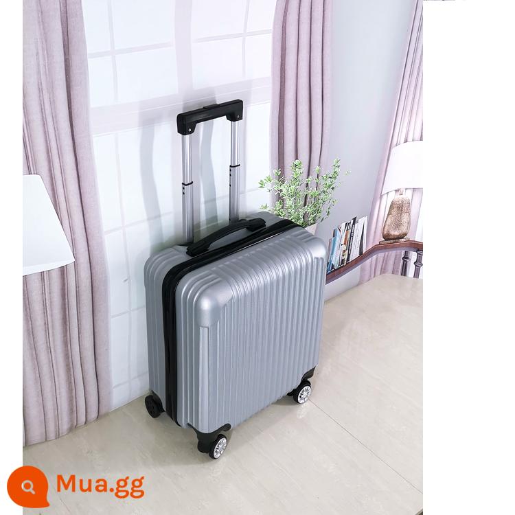 Vali lên máy bay mini 20 inch dành cho phụ nữ hộp xe đẩy nhỏ bằng lưới nhẹ màu đỏ Vali mật khẩu du lịch công tác 18 inch dành cho nam - bạc cổ điển