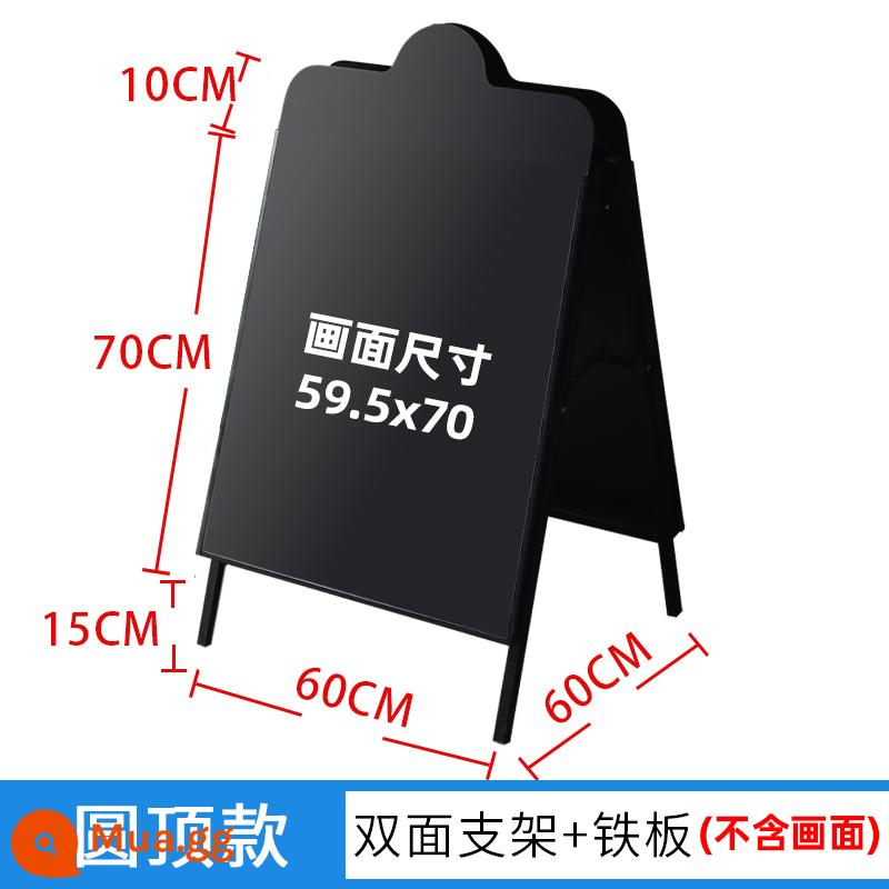 Biển quảng cáo ngoài trời trưng bày thẻ trưng bày đứng sàn đứng bảng trưng bày kt đứng biển hiệu nước biển hiệu tuyển dụng kệ áp phích - Kiểu mái vòm màu đen + 2 tấm sắt [nặng 20 pounds]