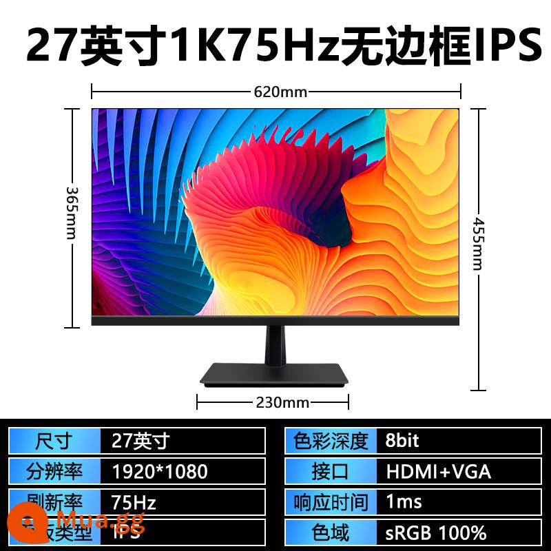 Màn hình 32 inches Màn hình 2K 24/27 inches 144Hz không viền máy tính chơi game LCD IPS home design - 27 inch 1K75Hz không viền