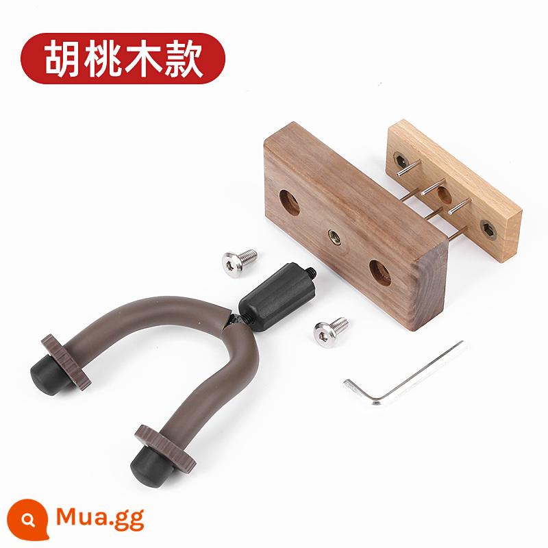 Gỗ Sồi Không Đấm Đàn Guitar Móc Đàn Ukulele Móc Treo Tường Violon Óc Chó Dụng Cụ Âm Nhạc Móc Treo Tường Giá Đỡ - Đế quả óc chó (đen)