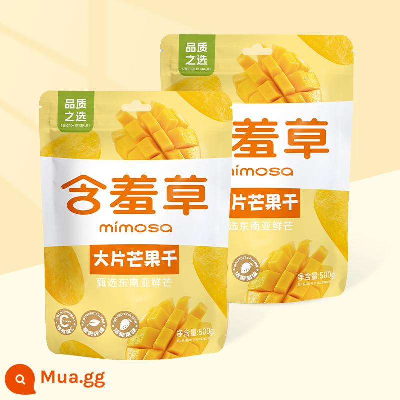 Mimosa xoài sấy khô túi lớn 500g snack trái cây sấy khô chính thức hàng đầu cửa hàng kẹo trái cây sấy khô lưới thực phẩm màu đỏ - 500g lát xoài chọn lọc*2 [giảm thêm 3 Đài tệ cho 1000g]