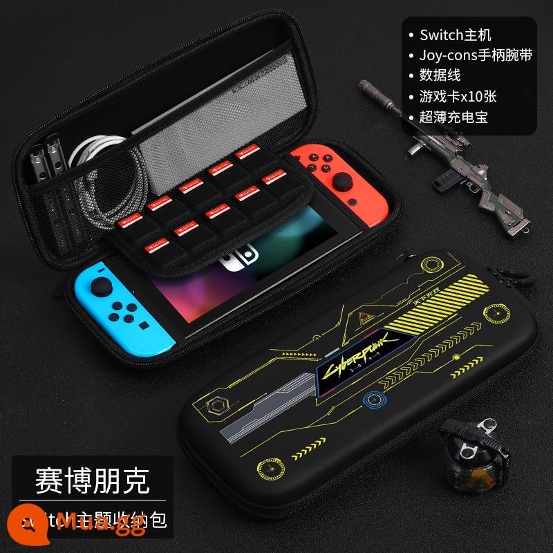 Túi lưu trữ Nintendo Switch vỏ bảo vệ ns Pokémon Zhuzi vỏ cứng hộp swich chuyển đổi băng cassette di động siwch tay cầm phụ kiện vỏ màn hình oled hộp thẻ cứng switchlite - Switch√Cyberpunk√Phim cường lực miễn phí + mũ vuốt mèo