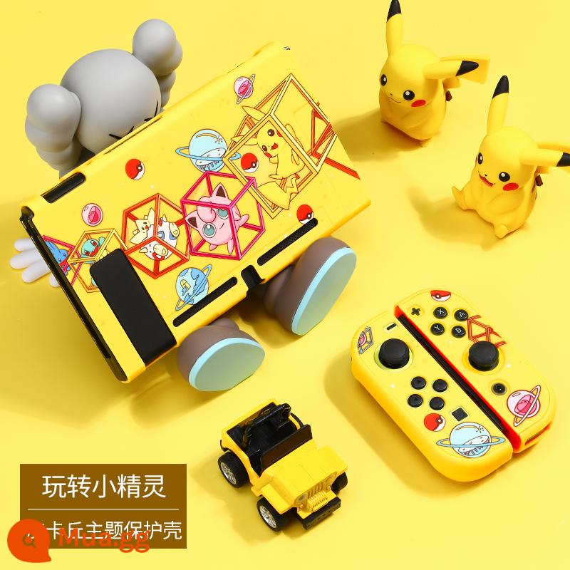 Pokémon Pikachu trọn bộ phụ kiện Ốp lưng bảo vệ Nintendo Switch Túi đựng Switchol vỏ cứng tay cầm màn hình oled Ốp lưng trong suốt silicone mềm hộp thẻ ns vòng tập thể dục hộp vỏ mềm hộp cassette - Hộp cứng Switch "Fun with Elf" đi kèm phim + nắp