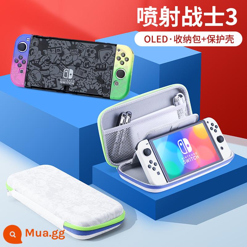 Túi đựng Nintendo Switch Túi bảo vệ Mario ns máy chơi game oled xách tay dung lượng lớn hộp vỏ cứng hộp cassette switcholed siwch tay cầm vỏ tay trọn bộ phụ kiện - Hộp cứng đế Oled [Splatoon + hộp bảo vệ tương tự] đi kèm phim + nắp