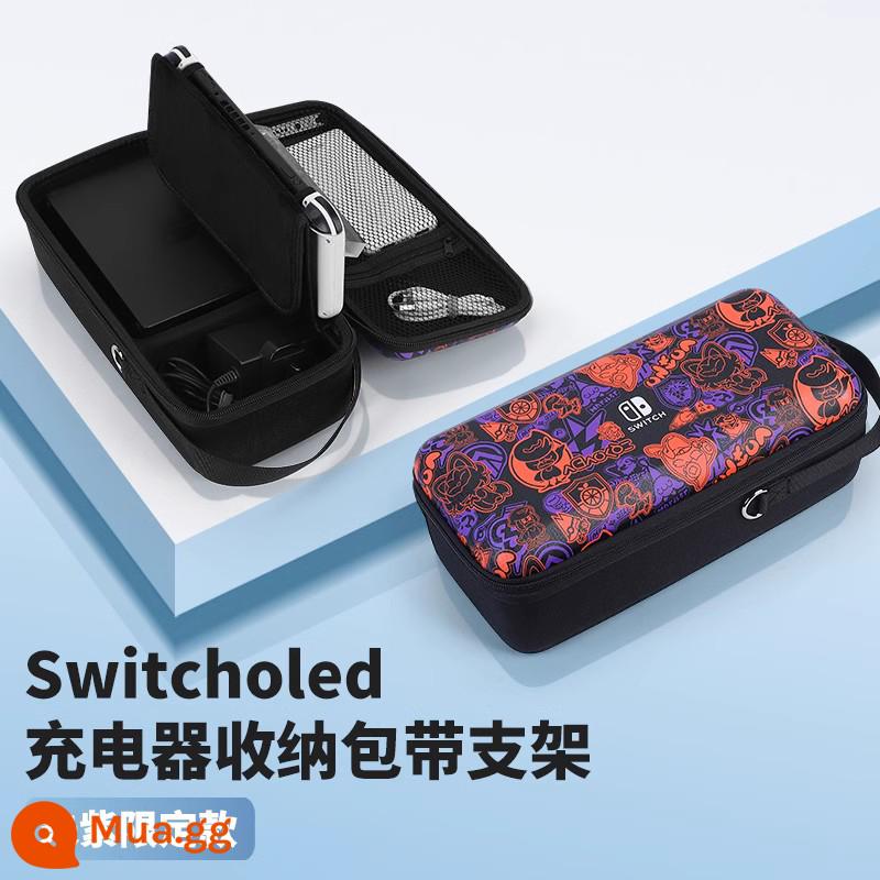 Túi lưu trữ switch chính thức Vỏ bảo vệ switcholed Hộp băng cassette Nintendo ns trọn bộ máy chơi game oled xách tay dung lượng lớn vỏ cứng hộp phụ kiện tay cầm switchlite - Túi đựng đồ Oled Zhuzi phiên bản giới hạn [có thể đựng bộ sạc + đế] có chân đế tích hợp