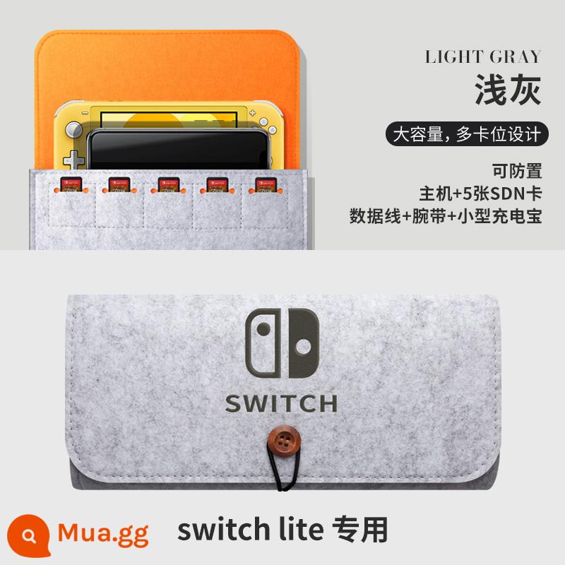 Túi lưu trữ Nintendo Switch vỏ bảo vệ ns Pokémon Zhuzi vỏ cứng hộp swich chuyển đổi băng cassette di động siwch tay cầm phụ kiện vỏ màn hình oled hộp thẻ cứng switchlite - switch Lite√Phong cách nỉ màu xám nhạt√Phim cường lực miễn phí + nắp vuốt mèo