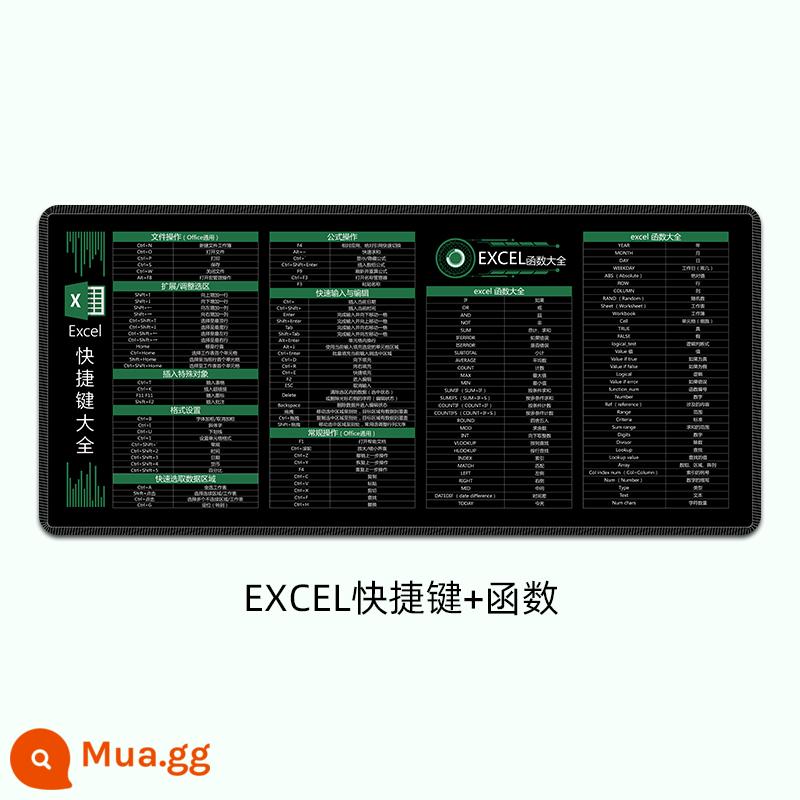 Office excel chức năng chuột pad phím tắt Daquan công thức máy tính quá khổ bàn pad cổ tay bàn phím nữ - [Nền đen]]Phím tắt Exce + danh sách chức năng