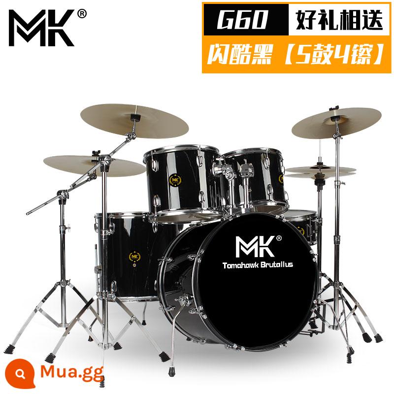 Bộ trống MK dành cho người lớn trẻ em tại nhà trống jazz 5 trống 234 鑔 cho người mới bắt đầu thực hành kiểm tra hiệu suất chuyên nghiệp - G60 flash màu đen ngầu [5 trống 4 锔]