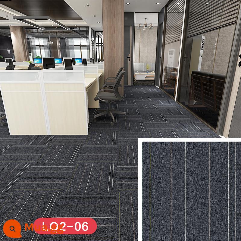 Thảm văn phòng sảnh bida nối full vỉa hè dày phòng khách hộ gia đình kỹ thuật thương mại diện tích lớn phòng cháy chữa cháy - Sọc xám đậm LQ2-06
