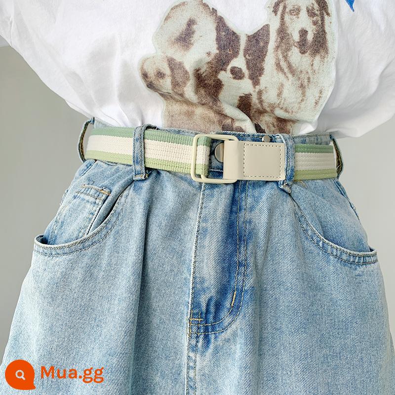 Thắt lưng vải canvas nữ thời trang phong cách Hàn Quốc Ins phong cách trang trí quần jeans mùa hè thường ngày không đục lỗ sinh viên thắt lưng đa năng - xanh nhạt/mơ/xanh đậm