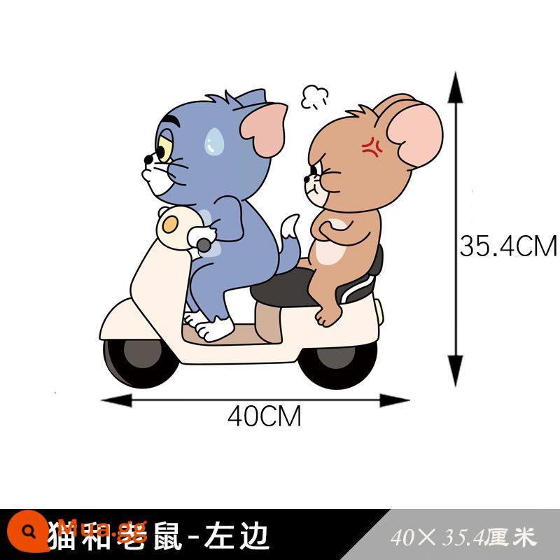 Hình dán xe Tom và Jerry Mèo Tom trang trí điện thân xe dán che trầy xước cá tính sáng tạo phim hoạt hình dán xe - Tom và Jerry Ride: (bên trái) 40cm