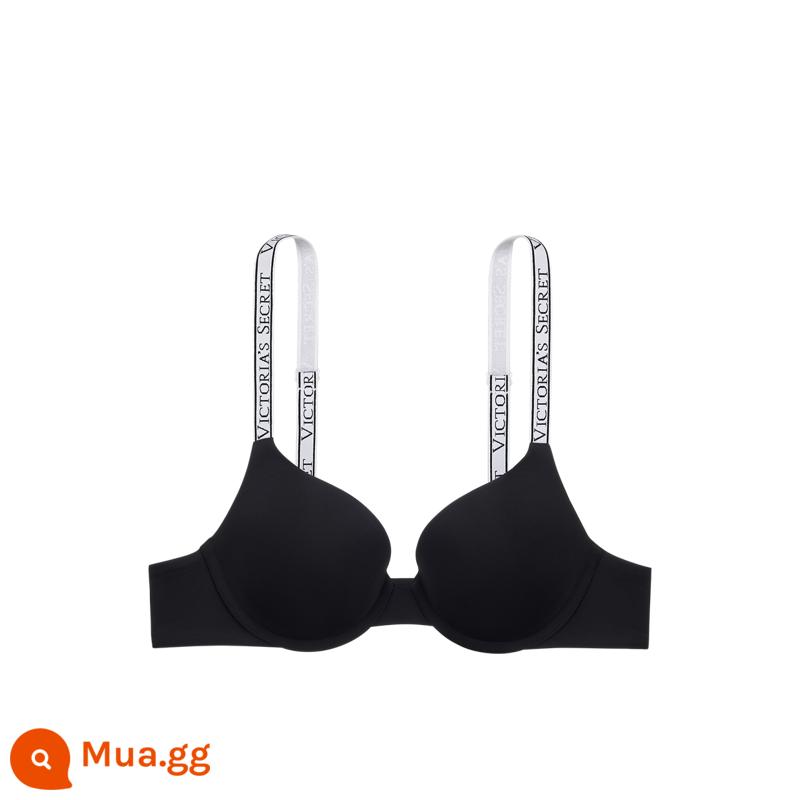 Thẳng xuống 188|Victoria's Secret Logo Letter Dây đeo vai Vú nhỏ tạo nên sự sexy lớn của Mỹ Đồ lót gợi cảm nữ phong cách mới - 54A2 đen tuyền vành thép