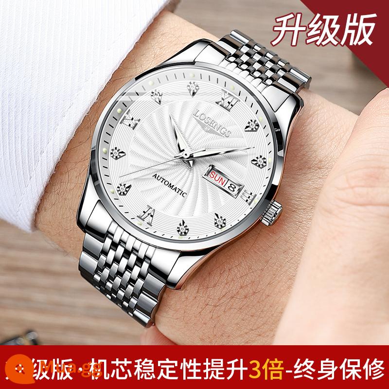 Đồng hồ Longines chính hãng Thụy Sĩ nam doanh nhân hợp thời trang đồng hồ cơ top 10 thương hiệu đồng hồ nam rỗng dạ quang nhập khẩu - Phiên bản nâng cấp-L8215 bề mặt trắng tự nhiên, độ ổn định chuyển động tăng gấp ba lần