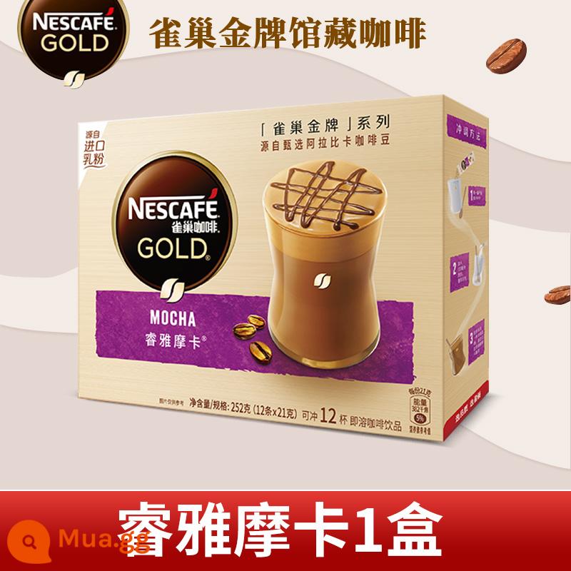 Nestle Gold Medal Collection Series Bột Cà Phê Trắng Hòa Tan Cappuccino Mocha Latte 4 Hương Vị 12 Hộp - Ruiya Mocha 12 miếng*1 hộp