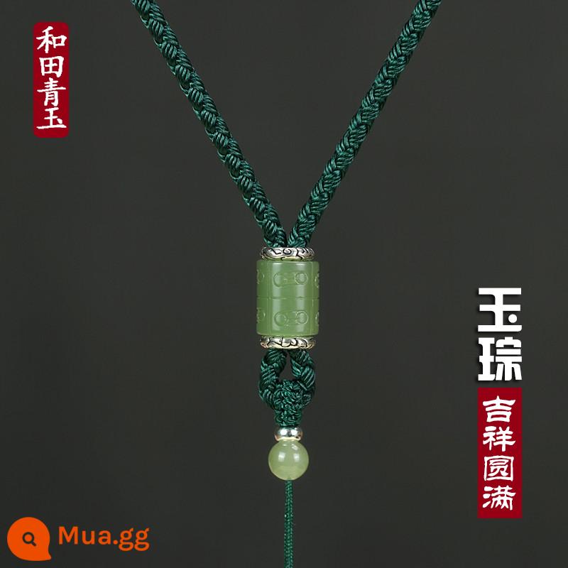 Jade Cong và Tianyu Mặt Dây Thừng Vòng Cổ Handmade Dây Dày Mặt Dây Ngọc Ngọc Dây Buộc Dây Có Thể Điều Chỉnh Vảy Rồng Dây Bện 12 Sợi - Màu xanh đậm (màu xanh của quả)