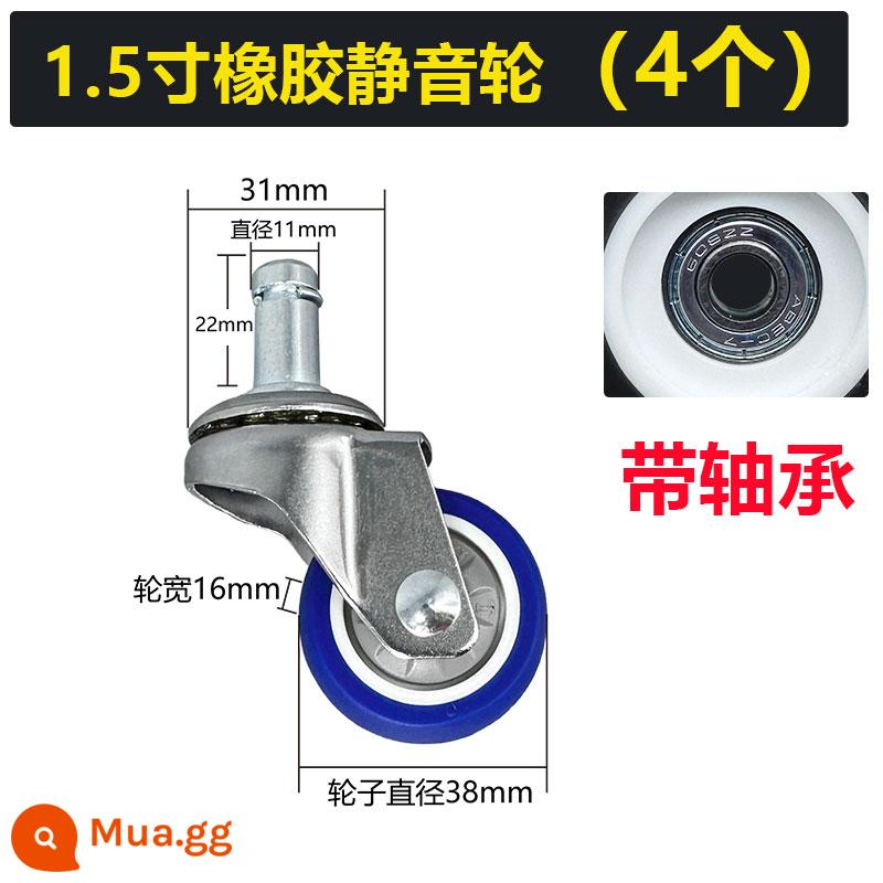 Yishaoling Hút Bánh Xe Đa Năng Bánh Xe Phụ Kiện BF501 Bánh Xe Rửa Xe Shop Đa Năng BF500 BF501B - 1,5 inch có ổ trục (4 gói)