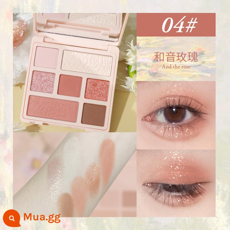 GIỮ SỐNG Vườn Paris Eyeshadow Palette Trà Sữa Màu Đất Hốc Tranh Sơn Dầu Cánh Hoa Hạt Mờ Thỏ Phấn Mắt - 704#hợp âm 玫瑰