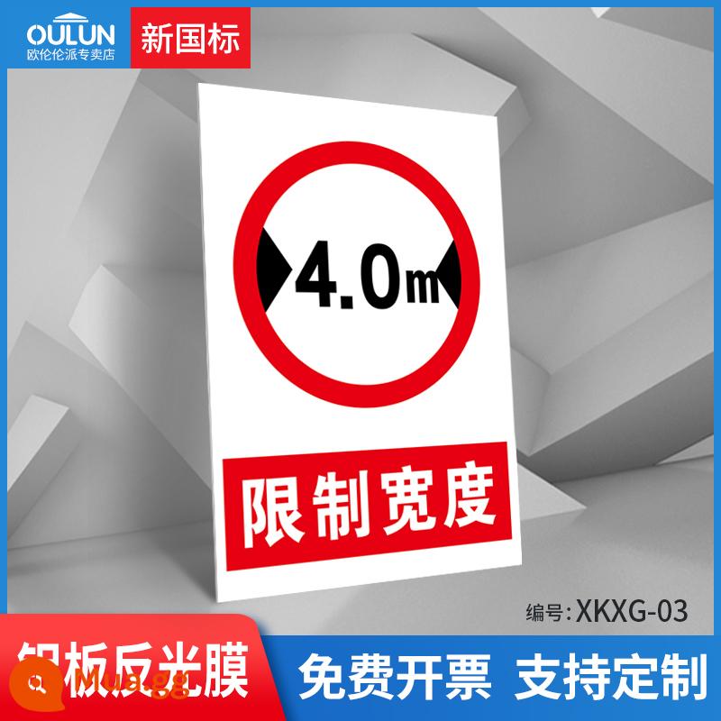 Biển báo hạn chế chiều cao chiều rộng hạn chế chiều rộng 2.7m 3m 4m 4.5m chiều cao hạn chế 3m 3.4m 4m 4.5 cảnh báo an toàn giao thông đường bộ biển cảnh báo biển báo hiệu - XKXG-03 giới hạn chiều rộng 4,0m (màng phản chiếu tấm nhôm)