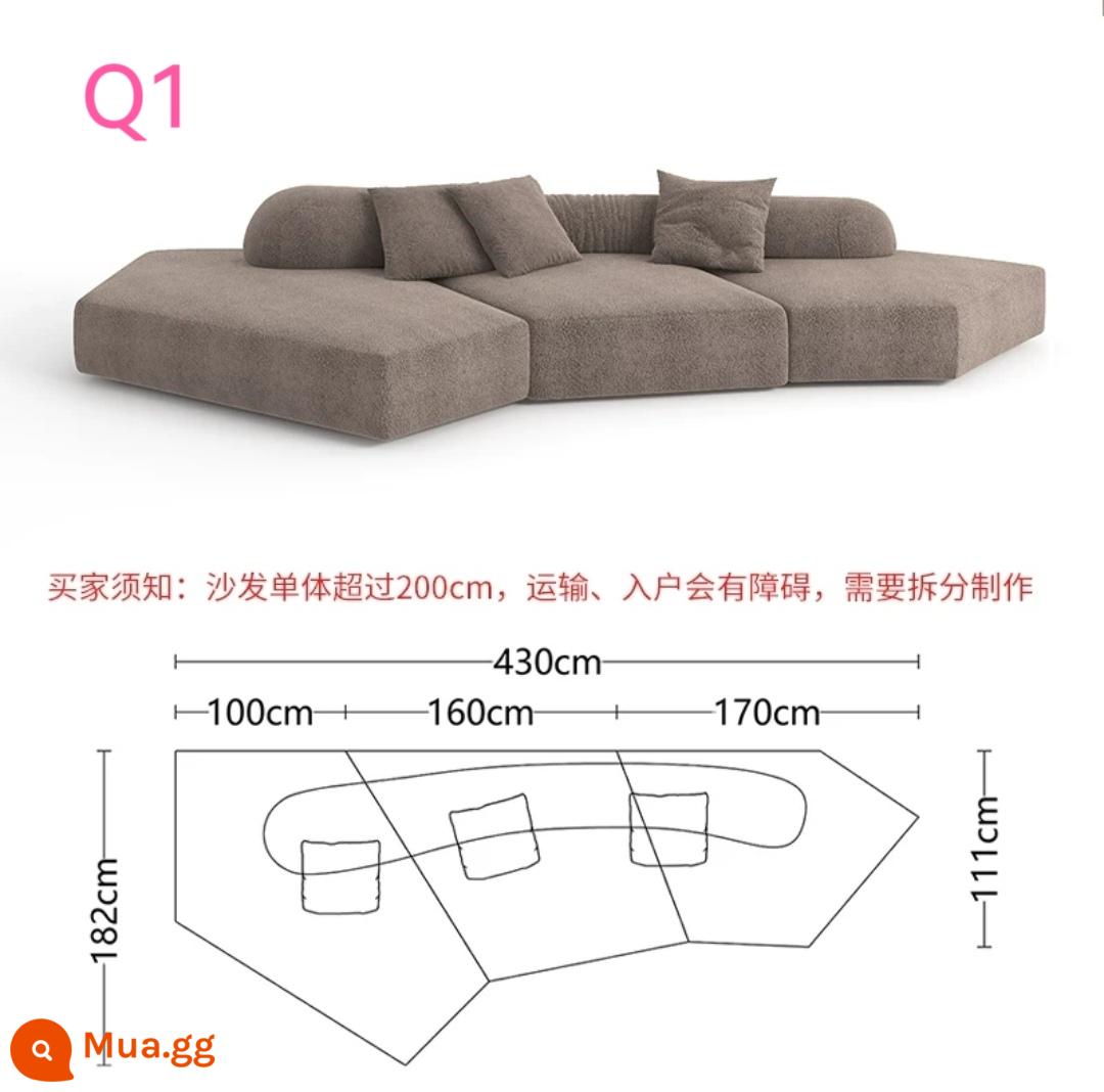 Biệt thự sang trọng ghế sofa đá cao cấp phong cách Jingji căn hộ nhỏ nhà thiết kế sáng tạo vải hình đặc biệt kiểu kem có thể tháo rời và giặt được - Bảo hành mười năm* Kết hợp Q1