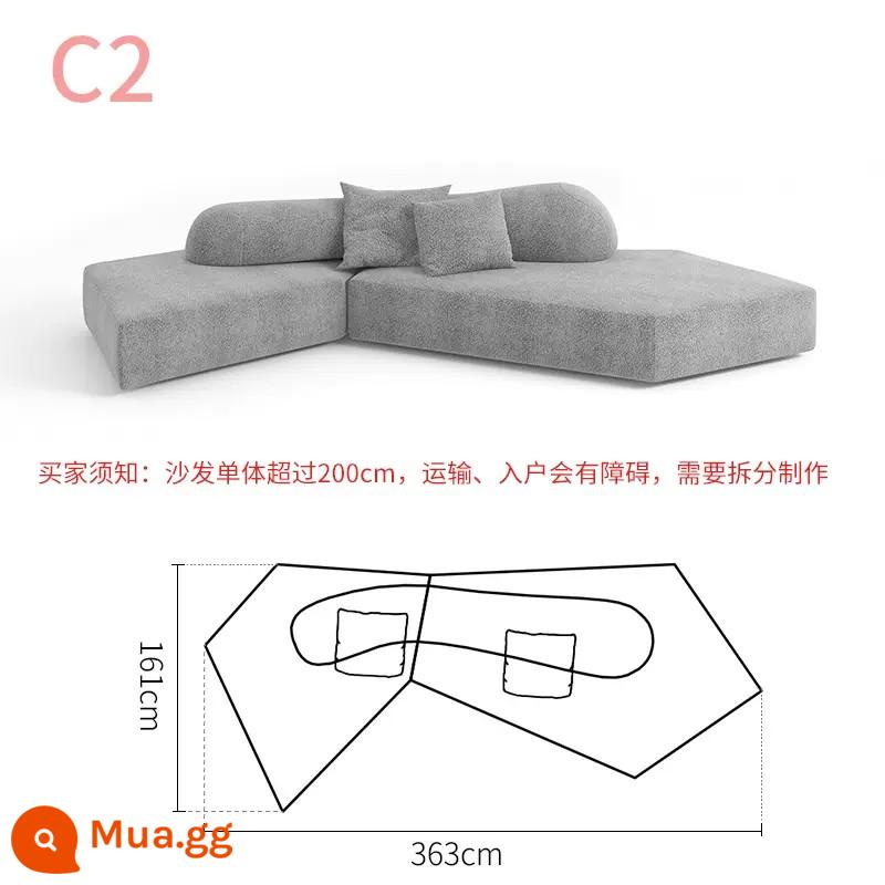 Biệt thự sang trọng ghế sofa đá cao cấp phong cách Jingji căn hộ nhỏ nhà thiết kế sáng tạo vải hình đặc biệt kiểu kem có thể tháo rời và giặt được - Bảo hành mười năm* Tổ hợp C2