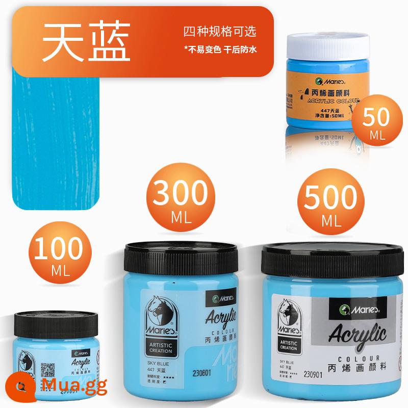 Sơn acrylic thương hiệu Marley 500ml chai lớn trắng đen 300 vàng sơn tường đặc biệt chống nước pha loãng sơn thuốc nhuộm tranh tường vẽ tay màu không phai graffiti kem chống nắng trẻ em tự làm - xanh da trời/mới