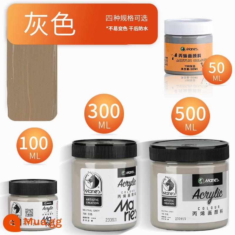 Sơn acrylic thương hiệu Marley 500ml chai lớn trắng đen 300 vàng sơn tường đặc biệt chống nước pha loãng sơn thuốc nhuộm tranh tường vẽ tay màu không phai graffiti kem chống nắng trẻ em tự làm - xám/mới