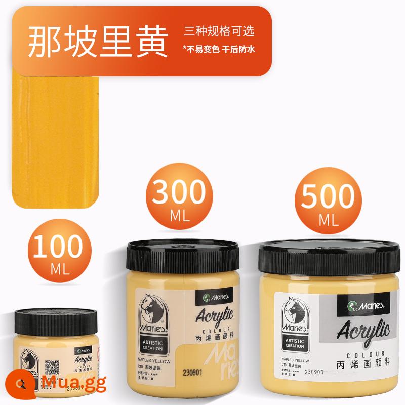 Sơn acrylic thương hiệu Marley 500ml chai lớn trắng đen 300 vàng sơn tường đặc biệt chống nước pha loãng sơn thuốc nhuộm tranh tường vẽ tay màu không phai graffiti kem chống nắng trẻ em tự làm - Naples Vàng/Mới