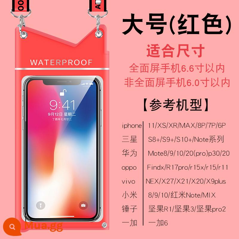 Thích hợp cho túi chống nước điện thoại di động Huawei Mate40Pro30X2E20 với vỏ lặn trong suốt màn hình cảm ứng để giao hàng - Kích thước lớn [đỏ]