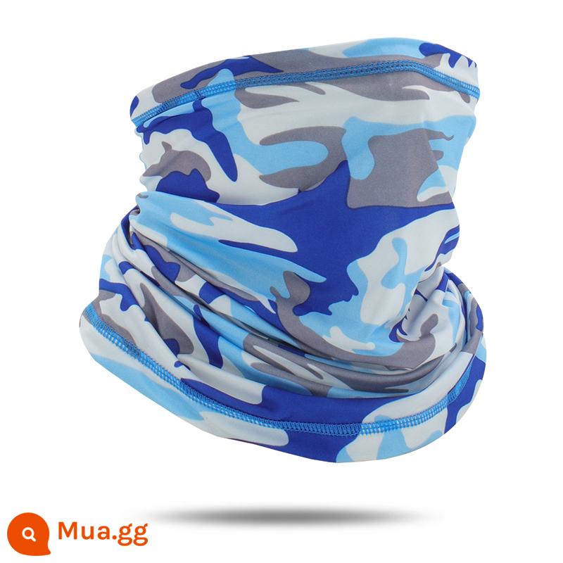 Mặt Nạ Chống Nắng Băng Lụa Băng Đô Cài Tóc Turban Gọng Nam Cổ Bao Mùa Hè Khăn Choàng Cổ Thể Thao Ngoài Trời Xe Đạp Mặt Khăn Đi Thiết Bị - Sữa Ice Silk Style-Màu xanh đầy màu sắc [1 gói]