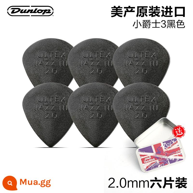 Sáu khúc đàn Dunlop Đàn guitar acoustic điện Dunlop pick ballad quả bom tốc độ dây chống trượt chống mài mòn Jazz3 khúc lò xo - [Gói 6 chiếc] Curved Little Jazz 2.0mm + kèm hộp sắt