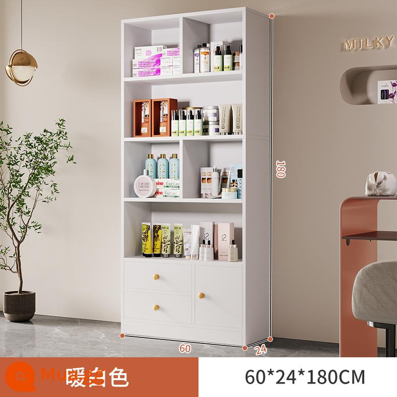 Tủ trưng bày mỹ phẩm làm đẹp đơn giản tủ trưng bày sản phẩm kệ trưng bày shop chăm sóc móng tay trưng bày shop mẹ và bé container - Máy bơm đôi cửa đơn 60cm màu trắng ấm