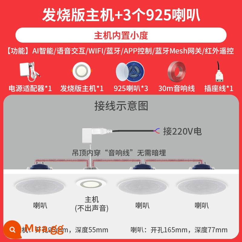 Trần Tmall Quốc Xiaodu Xiaoai Loa Bluetooth Không Dây WIFI Giọng Nói Thông Minh Điều Khiển Giọng Nói Loa Nhà Treo Trần - Người dẫn chương trình cấp độ đam mê Xiaodu + 3 925