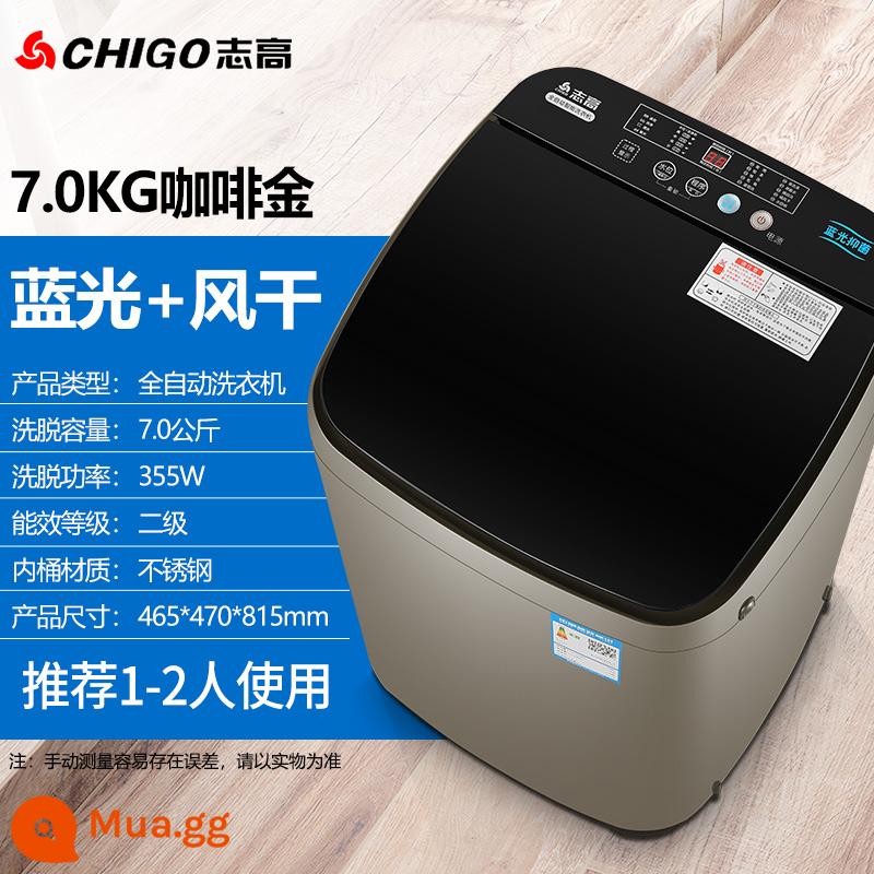 Zhigao 7.5/8,5 kg Máy giặt đầy đủ -Nội thất cho thuê ký túc xá nhỏ trẻ em cho trẻ em - ⒎Kilogram vàng ánh sáng xanh phong cách khô thoáng