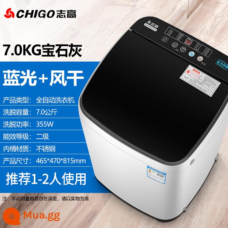 Zhigao 7.5/8,5 kg Máy giặt đầy đủ -Nội thất cho thuê ký túc xá nhỏ trẻ em cho trẻ em - ⒎Kilogram kiểu sấy khô ánh sáng xanh xám