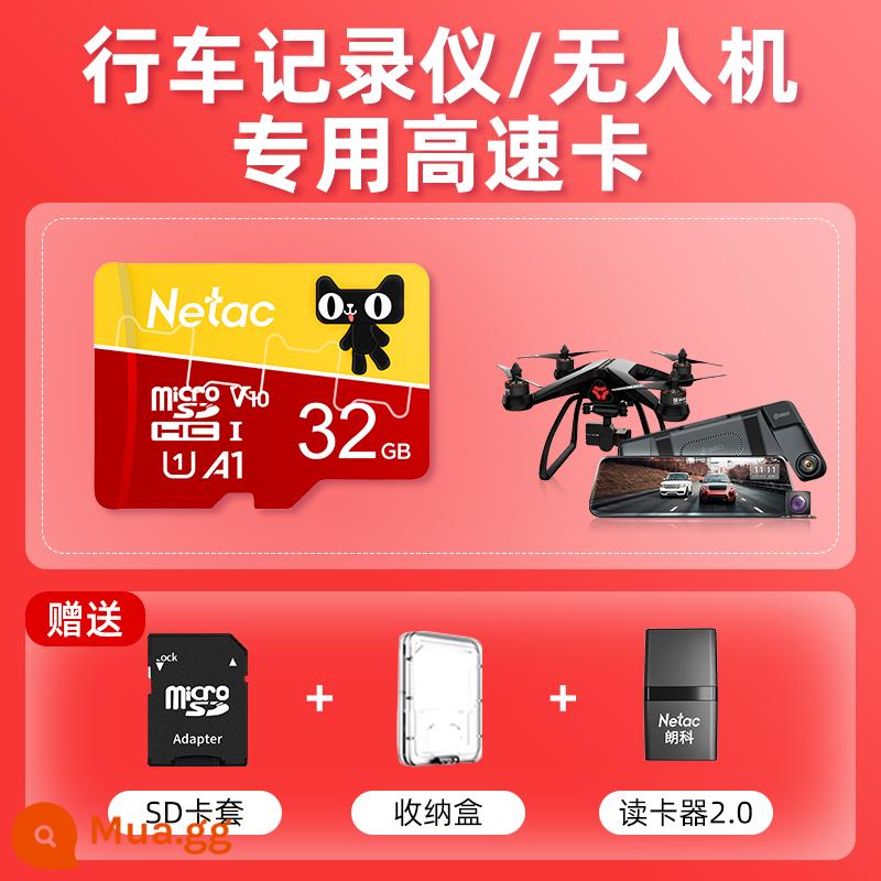 Netac 64g thẻ nhớ TF tốc độ cực cao 128g ghi âm lái xe giám sát 32gb điện thoại di động sd thẻ nhớ đặc biệt - Thẻ chuyên dụng 32G + đầu đọc thẻ