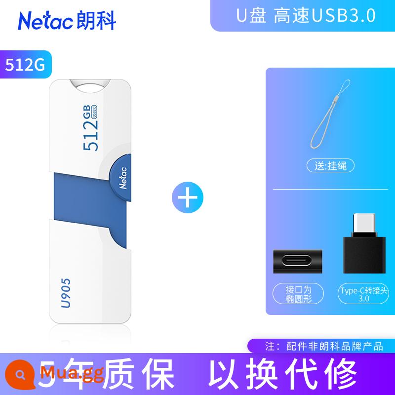 Netac Chính Thức Flagship Store Ổ Đĩa Flash 64G Tốc Độ Cao 128G Dung Lượng Lớn Điện Thoại Di Động Ô Tô Chính Hãng 32G Máy Tính USBUSB Ổ Đĩa Flash - 512G đạt tiêu chuẩn với bộ chuyển đổi 3.0+Type-c + dây buộc miễn phí